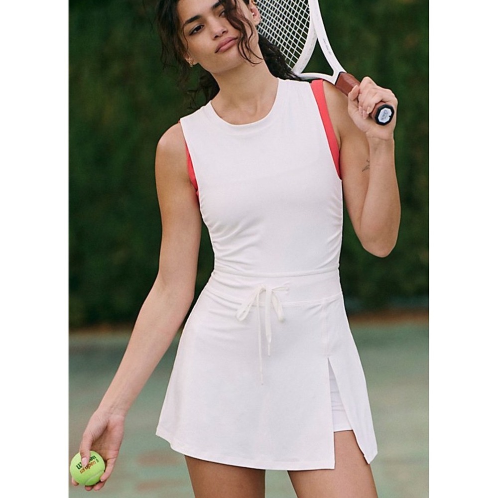 FP Movement Free People White Open Back Tennis Exercise Dress Small Preppy